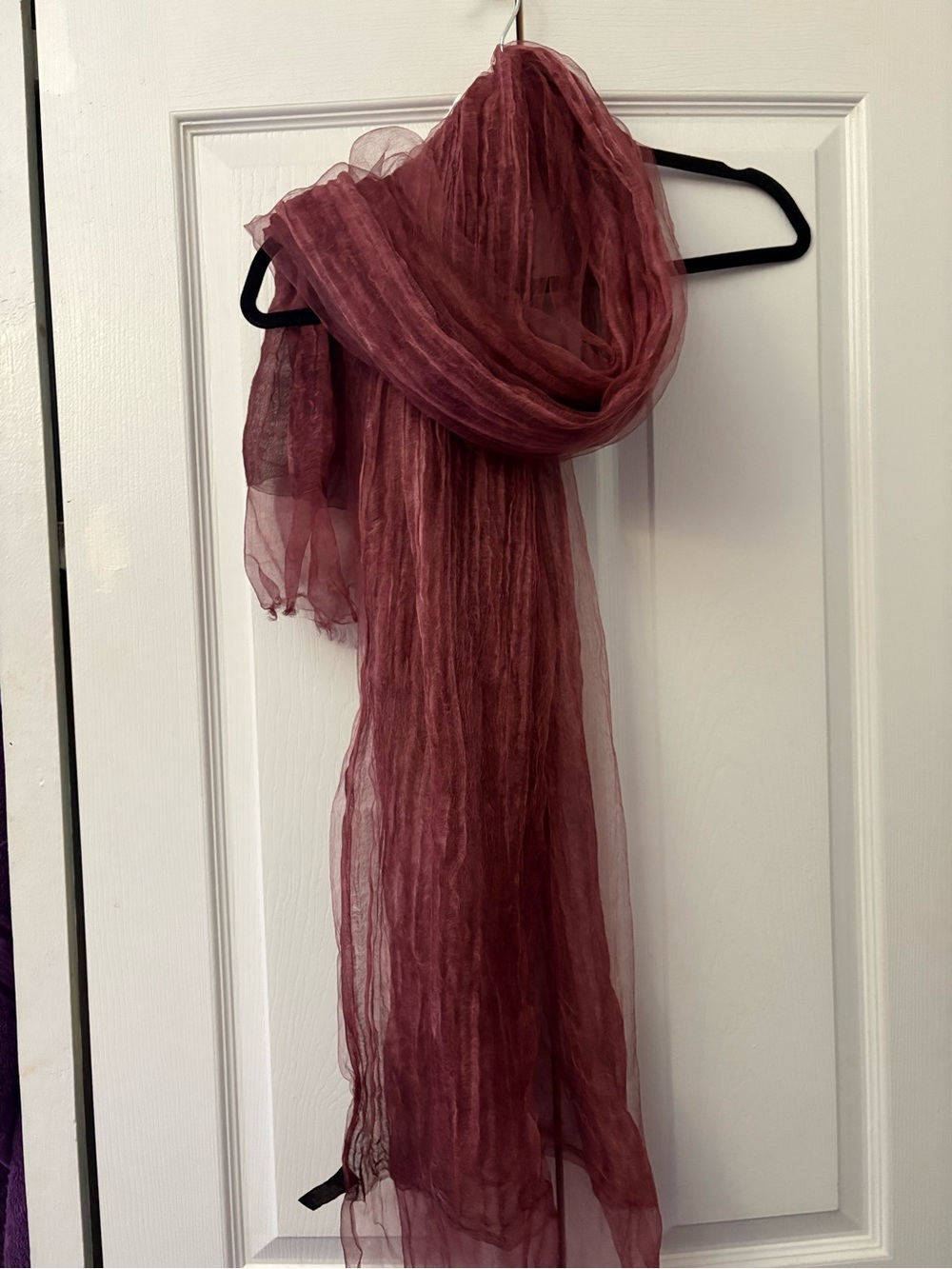 SAACHI dusty rose/mauve/burgundy Sheer Crinkle Scarf